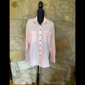Mara Hoffman button down pink blouse NWOT